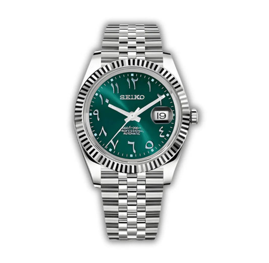 Seiko Arabic dial datejust - Green