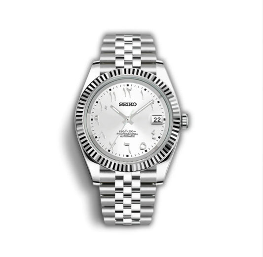 Seiko Arabic dial datejust - Metalic Silver