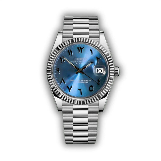 Seiko Arabic dial datejust - Baby Blue