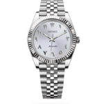 Date J Fluted - Arabic Silver